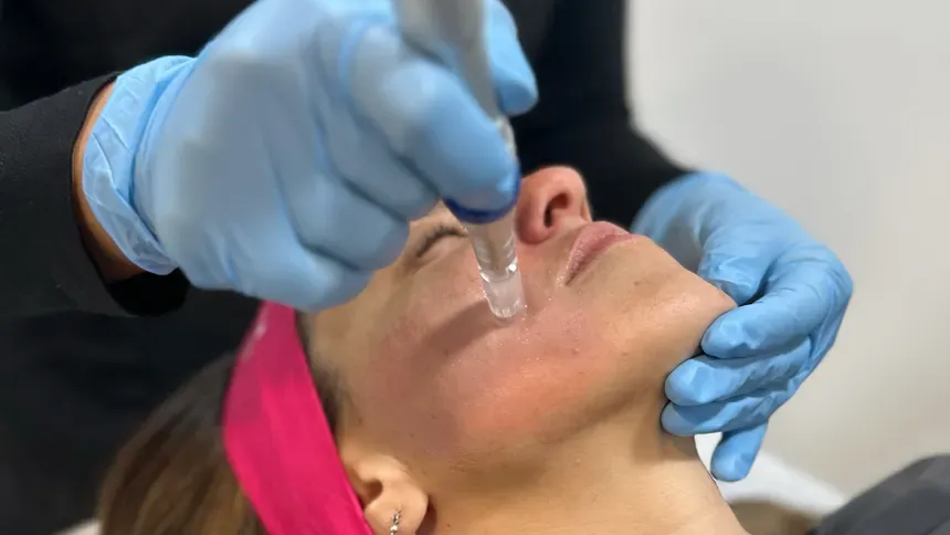 Tratamiento facial Pink Glow con aplicación de activos